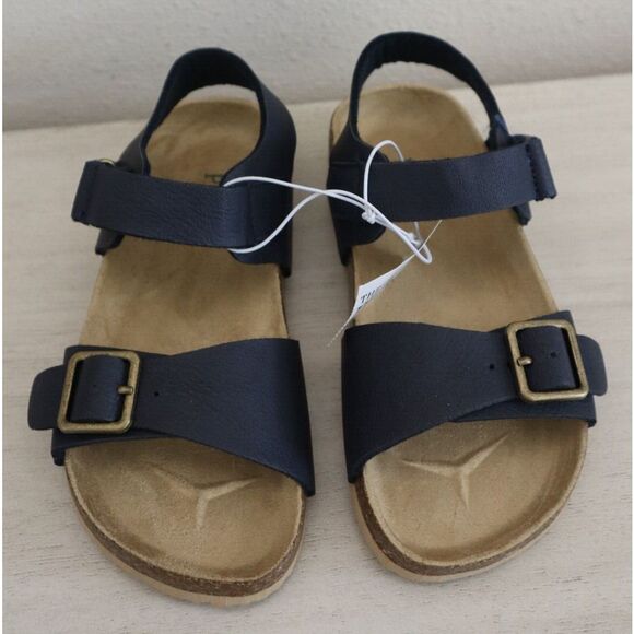 The Children's Place Toddler Boys Sz 11 Navy Faux Leather Buckle Sandals - Picture 2 of 8